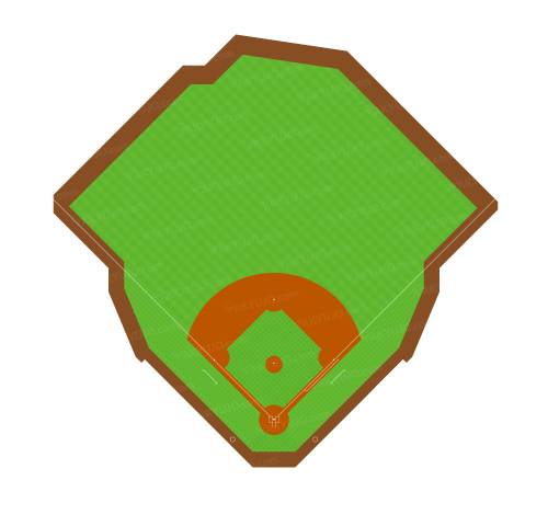 シチズンズ・バンク・パーク,Citizens Bank Park,フィラデルフィア・フィリーズの本拠地,Philadelphia Phillies,レンガと鉄骨を組み合わせた外観や左右非対称のフィールドという特徴をもつ典型的な新古典主義の野球専用球場,狭いファールゾーン,歪な形状の外野フェンス,左右比対称の野球場,アメリカ・メジャー・MLBの野球場,　　,YAKYUJO.com,野球場のイラスト・図面・俯瞰図・真上から,野球場の大きさ比較,野球場の広さ比較,野球場の面積,野球場どっと混む,野球場ドットコム,野球場.com,パークファクター